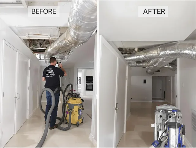 Tiverton Air Duct Cleaning professional performing thorough air duct cleaning in Tiverton