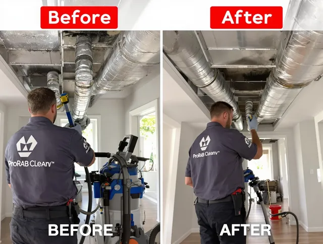 Tiverton Air Duct Cleaning expert performing thorough residential duct cleaning in a Tiverton home